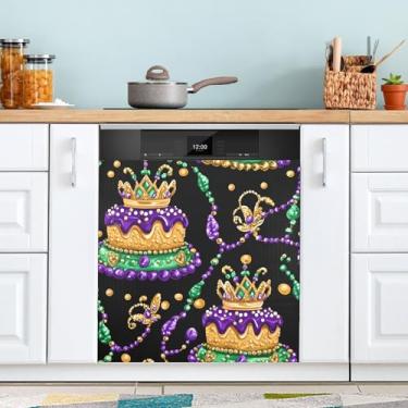 Imagem de ATTX Capa magnética para lava-louças Mardi Gras | Adesivo decorativo de eletrodomésticos de 58 x 66 cm para armários domésticos e eletrodomésticos (38)