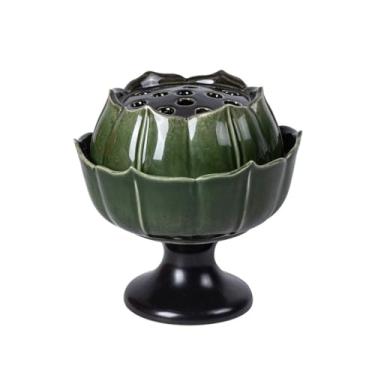 Imagem de Queimador de incenso de cerâmica queimador de incenso doméstico retrô bobina de incenso de sândalo queimador de aromaterapia incensário de incenso chinês