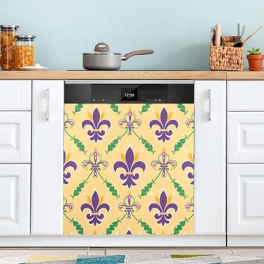 Imagem de ATTX Capa magnética para lava-louças Mardi Gras | Adesivo decorativo de eletrodomésticos de 58 x 66 cm para armários domésticos e eletrodomésticos (46)