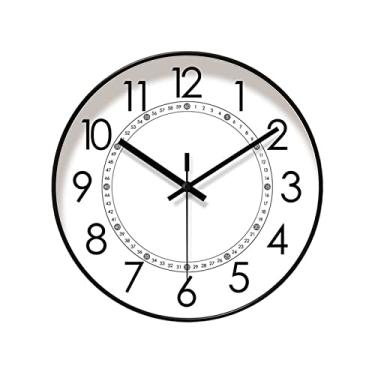 Imagem de URGDWEKJY Relógio de parede para sala de estar elegante relógio de parede, relógio de quartzo silencioso para casa relógio de quartzo 25,4 cm/30,5 cm/35,5 cm (30,5 cm)