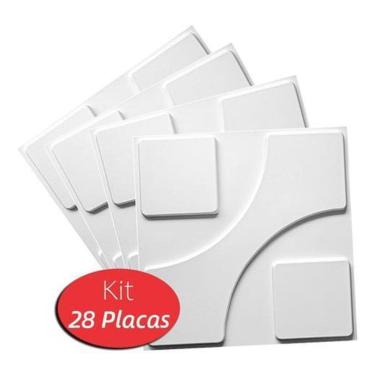 Imagem de Placa Decorativa De Revestimento 3D Plastico Branco 7M Pvc