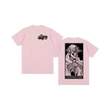 Imagem de Camiseta De Algodão Vintage Oversized Com Estampa De Esqueleto Da Mort