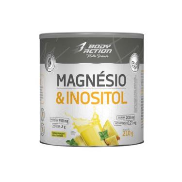 Imagem de Suplemento Magnésio e Inositol 210g Bodyaction, Abacaxi com Hortelã