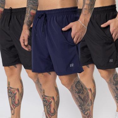Imagem de Kit 3 Bermudas Masculinas Academia Treino Shorts Elástico Luzzoo-Masculino