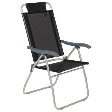 Imagem de Cadeira De Praia Reclinável Prosa Bel Preta Alumínio