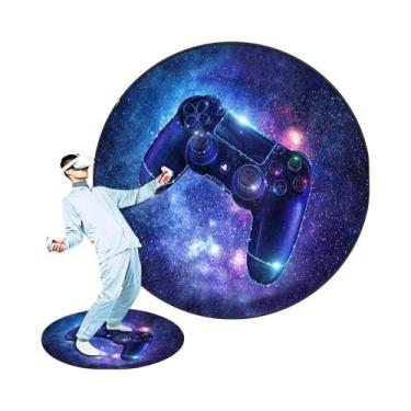 Imagem de Tapete Redondo Com Tema De Jogo VR, Lavável E Resistente a Manchas Par