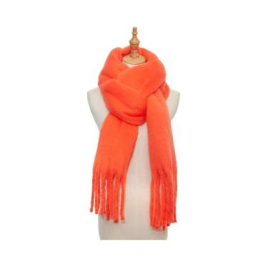 Imagem de Cachecol De Luxo Feminino Em Cashmere, Xale Grosso E Quente Com Franja