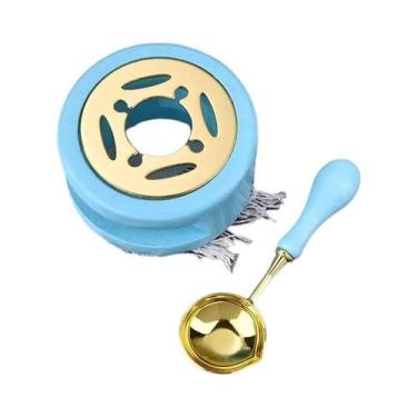 Imagem de Conjunto De Selos De Cera De Madeira Com Forno De Fusão, Colher E Aque