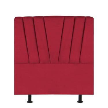 Imagem de Cabeceira Estofada Bélgica 100cm Solteiro Para Cama Colchão Box Quarto Corino Vermelho - Aurora Line
