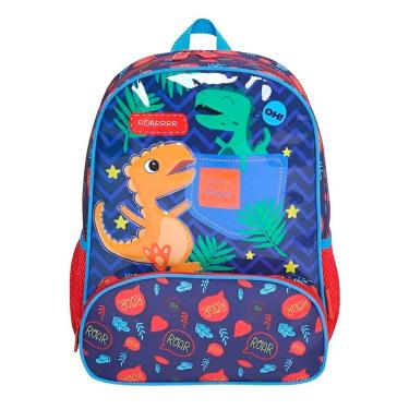 Imagem de Mochila Infantil Com Bolso Externo Animais Escola Passeio Estampa:dinossauro