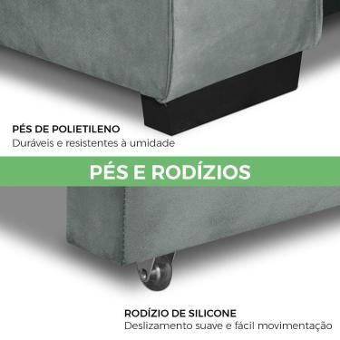 Imagem de Sofa Retratil Reclinavel 2 Lugares 2,00 Vitória Veludo Cinza Claro Lansofbr