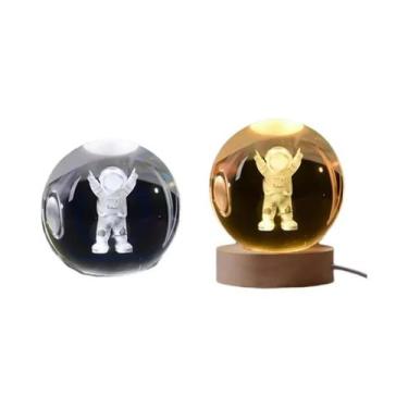 Imagem de Lâmpada De Mesa De Cristal 3D Do Sistema Solar Com Iluminação LED, Lâm