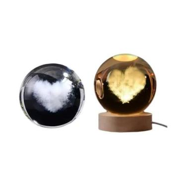 Imagem de Lâmpada De Mesa De Cristal 3D Do Sistema Solar Com Iluminação LED, Lâm