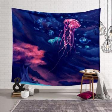 Imagem de Microtecido de medusa para tapeçaria para pendurar na parede 150x130cm