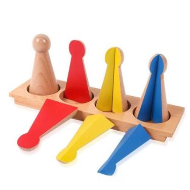 Imagem de Brinquedo educativo Montessori Fraction Family Wooden para crianças - 