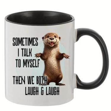 Imagem de Caneca de café Funny Ceramic 350 ml 'Sometimes I Talk to Myself' - yiw