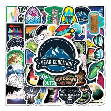 Imagem de Pacote de adesivos para viagens ao ar livre, vinil impermeável, 52 uni