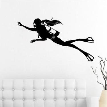 Imagem de Adesivos de parede Diver removíveis autoadesivos em PVC 56x97cm - yiwe