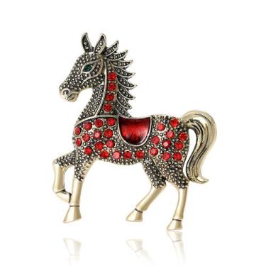Imagem de Brooch Pin Vintage Horse Enamel Alloy para mulheres - yiweisai