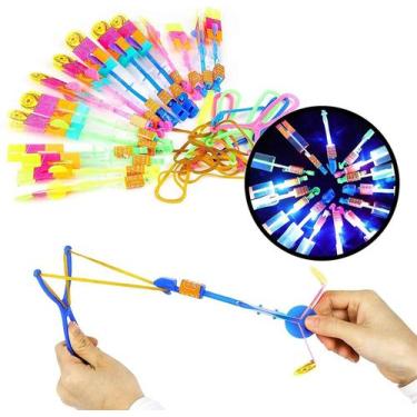Imagem de Luz de brinquedo para helicóptero voador, catapulta LED, elástica, 15 