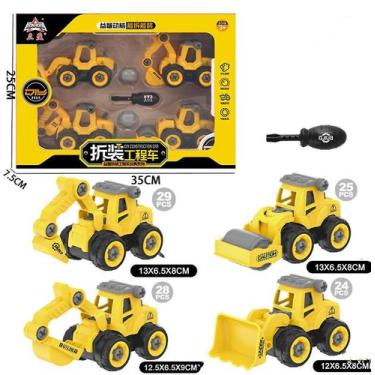 Imagem de Toy Car Box Engineering Vehicle Pile Driver Road Roller - Gloome Store