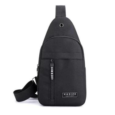 Imagem de Bolsa Mochila Impermeável Transversal Crossbody Pochete De Peito Portátil Alça única Ajustável Preto