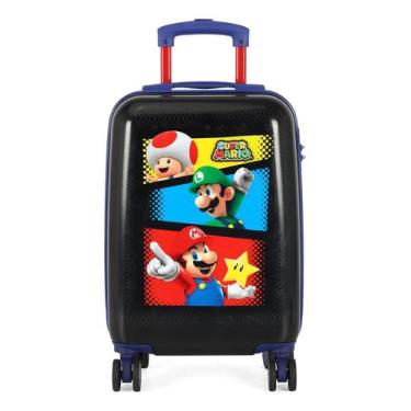 Imagem de Mala De Bordo Mochila Viagem Super Mario 4 Rodas Luxcel Preto Super Ma