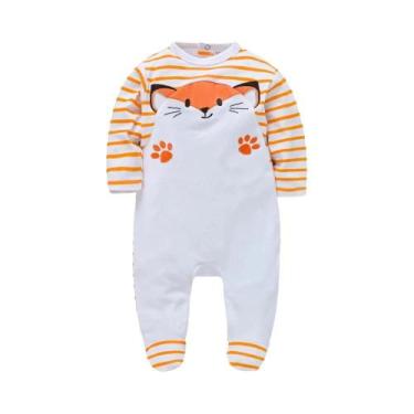 Imagem de Macacão De Algodão Com Design De Raposa Para Bebê Menino Recém-Nascido