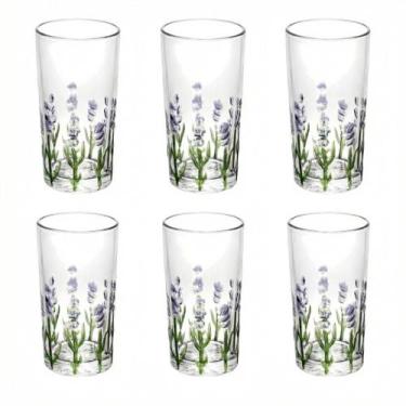 Imagem de Jogo 6 Copos De Vidro Lavanda 330ml Água Suco Mesa Posta - Lyor