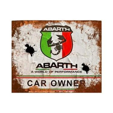 Imagem de Placa Decorativa Vintage Retro De Metal Fiat 127 Abarth Para Bar Ou Pu