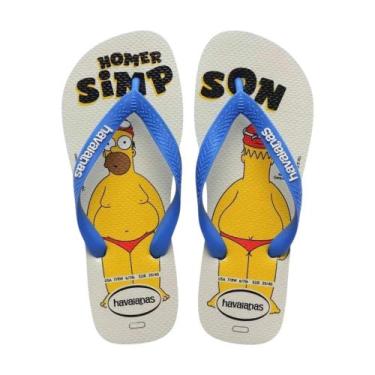 Imagem de Chinelo Havaianas Simpsons, Bco, Azl, Aml, 39/40
