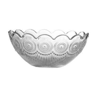 Imagem de Centro Mesa Vidro Fruteira Decorativo 22cm Transparente Zara - sem mar