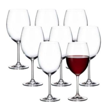 Imagem de Jogo 8 Taça De Cristal Para Vinho água Degustação Transparente 580ml L