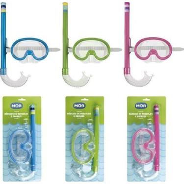 Imagem de Máscara De Mergulho E Snorkel Infantil Cor Verde Mor -, Azul