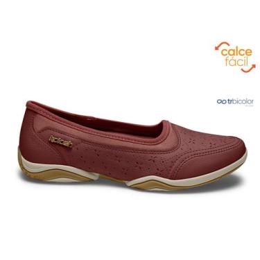 Imagem de Tênis Feminino Sapatilha Kolosh Conforto Slip On Brilho Leve, Vermelho