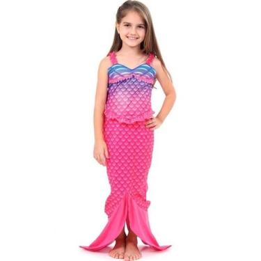 Imagem de Fantasia Sereia Infantil Com Cauda - Sulamericana, G 9 - 12, Preto