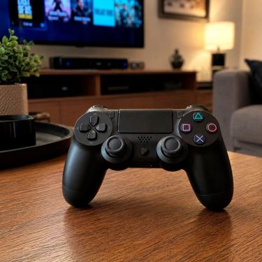 Imagem de Controle de Videogame Playstation PS4 para PS4 Smart TV PC com Dupla Vibração Preto