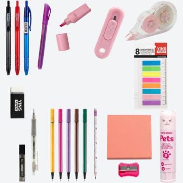 Imagem de Kit Papelaria Pedagógica 20 Peças Material Docente Correção Provas Mar