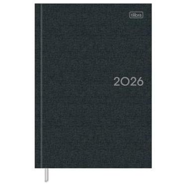 Imagem de Agenda Costurada Milano Preta 2026 - Tilibra
