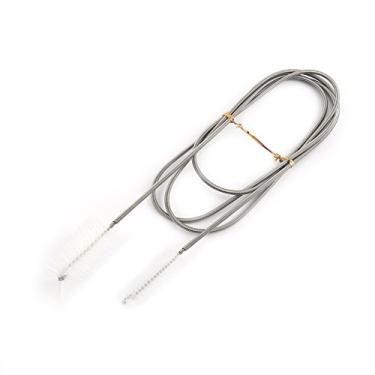 Imagem de Escova de limpeza de tubos de aquário Tnfeeon, fio de nylon de cabeça dupla flexível, pincel de mola de aço inoxidável e filtro de peixe, ferramenta de limpeza (transparente)