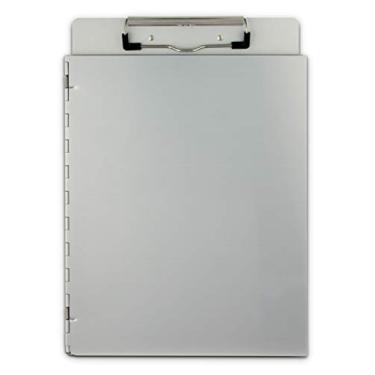 Imagem de Saunders Prancheta de portfólio de alumínio reciclado – Suporte de arquivo com capa de privacidade. Materiais escolares