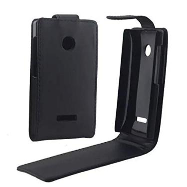Imagem de Capa ultrafina de couro com fecho magnético vertical para Microsoft Lumia 435 (preto) Capa traseira para telefone (cor: preta)