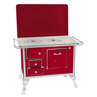 Imagem de Fogão a Lenha 02 Vermelho Intenso Com Tampa 2DTVR Met. Venâncio