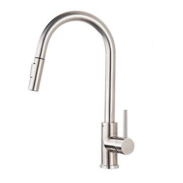 Imagem de Pull Out Sensor Preto Torneira de Cozinha Misturador de Indução Inteligente Toque Controle de Toque Torneira de Pia 2 Modos Torneira De Cozinha,Níquel,Sem toque,China