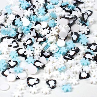 Imagem de Polimérica argila pinguim flocos de neve granulados para decoração de bolo de sobremesa falsa, capa de telefone decodificada, projetos de slime DIY, scrapbooking, embalagem de fabricação de joias de resina, 50 g
