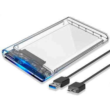 Imagem de Case Para Hd Externo Transparente Notebook Sata 2.5 Usb 3.0