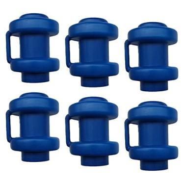 Imagem de 6 peças protetora de trampolim azul durável para utilizar 25 mm para segurança durável para utilizar s superiores de poste de