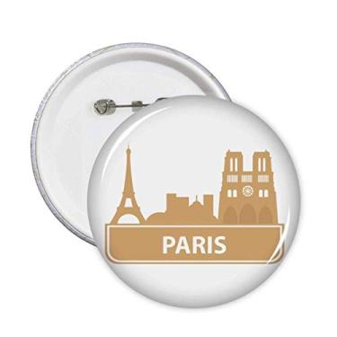 Imagem de Paris, amarelo francês, padrão de marco, broches, emblema, acessório, decoração, 5 peças