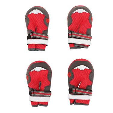 Imagem de 4 Peças de Botas para Cães, Sapatos de Caminhada para Cães, Elegantes Protetores de Pata de Cachorro Respiráveis ​​de Malha Resistente Ao Calor Com Tiras Reflexivas para Atividades Ao Ar Livre (Número 6)