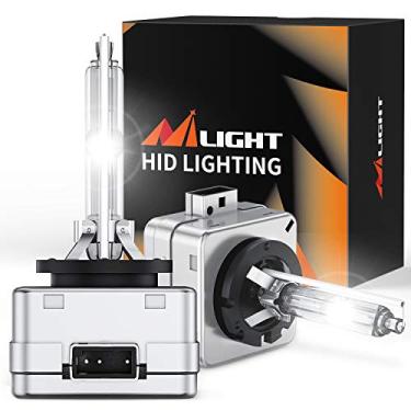 Imagem de Nilight Lâmpadas de farol HID D3S, lâmpada HID super brilhante D3S 6000K diamante branco alto baixo feixe HID Xenon substituição pacote com 2